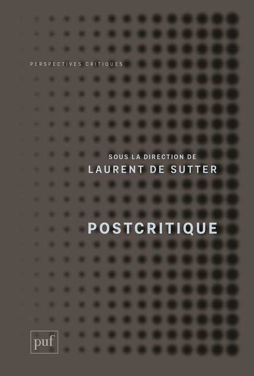 Couverture ebook de Postcritique, de Laurent de Sutter
