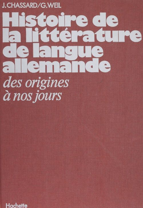 Couverture ebook de Histoire de la littérature de langue allemande, de Chassard
