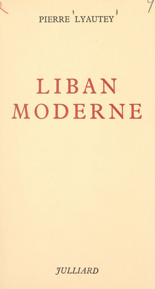 ebook cover of Liban moderne, by Pierre Lyautey