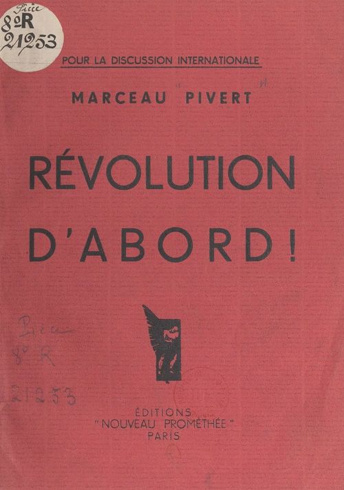 Couverture ebook de La Révolution avant la guerre, de Marceau Pivert