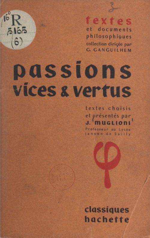 Couverture ebook de Passions, vices et vertus, de Jacques Muglioni