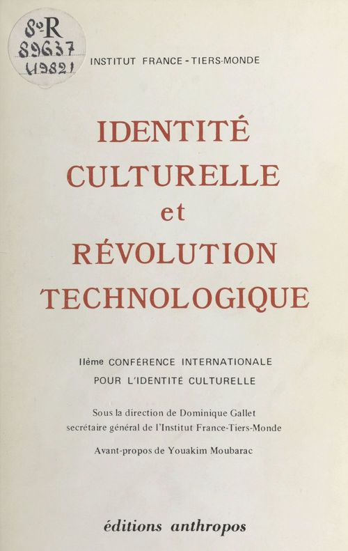 Couverture ebook de Identité culturelle et révolution technologique, de Gallet/Dominique