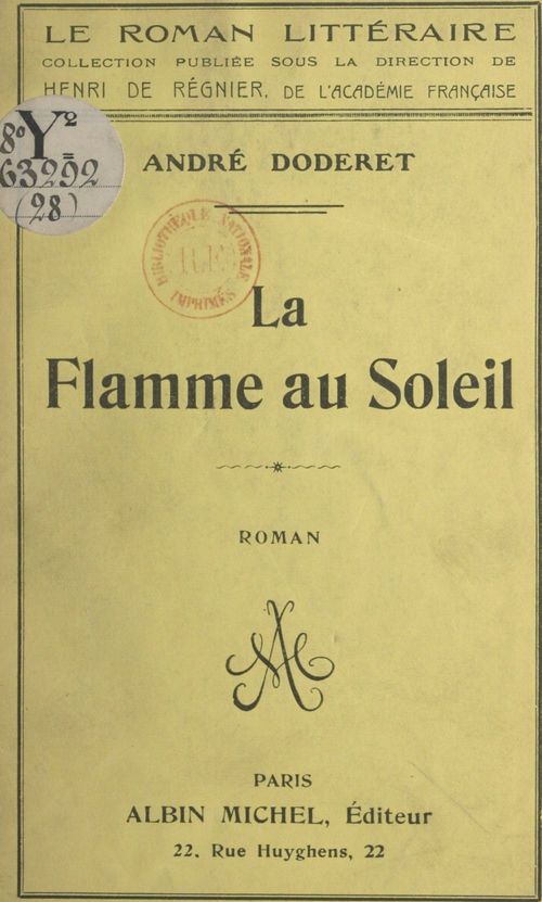 ebook cover of La flamme au soleil, by Andre Doderet