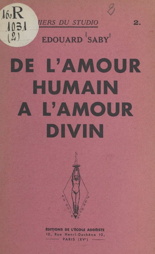 Couverture ebook de De l'amour humain à l'amour divin, de Edouard Saby