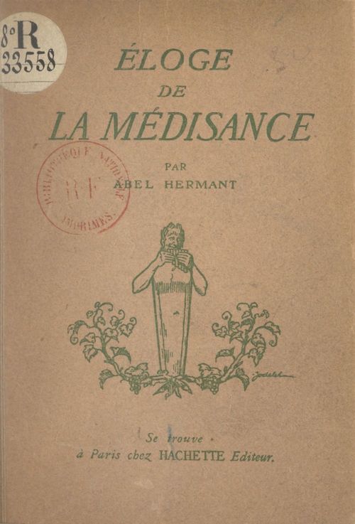 Couverture ebook de Éloge de la médisance, de Abel Hermant