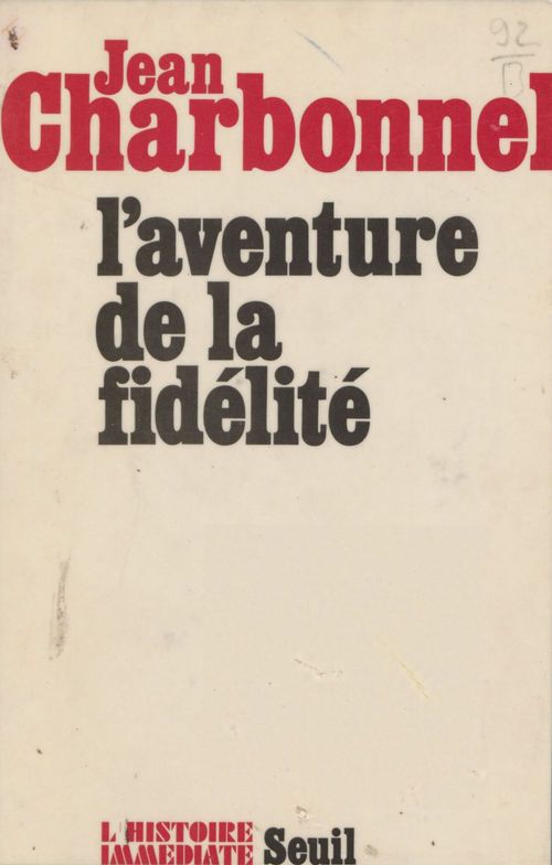 Couverture ebook de L'aventure de la fidélité, de Jean Charbonnel