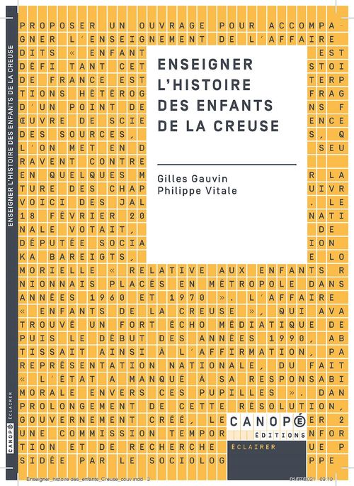 Couverture ebook de Enseigner l'histoire des enfants de la Creuse, de Gilles Gauvin, Philippe Vitale