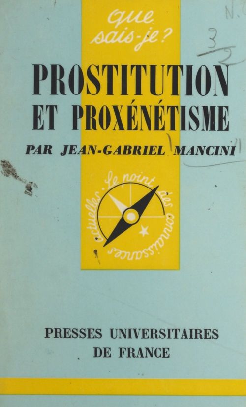 Couverture ebook de Prostitution et proxénétisme, de Jean-Gabriel Mancini