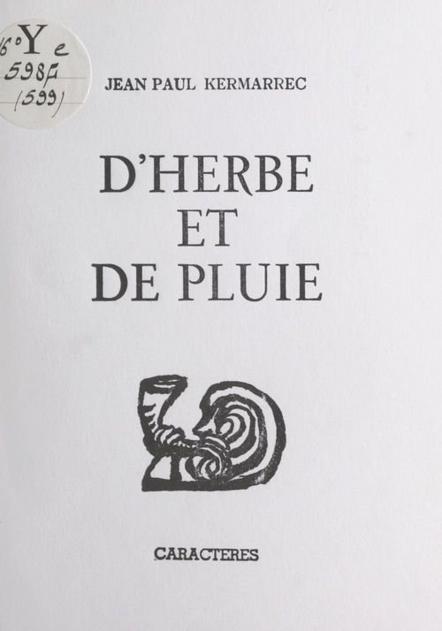 Couverture ebook de D'herbe et de pluie, murmures, de Jean-paul Kermarrec