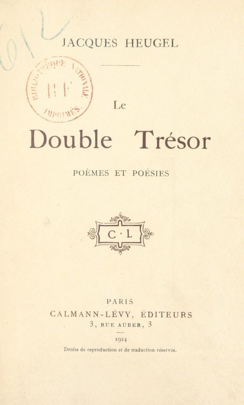 Couverture ebook de Le double trésor, de Jacques Heugel