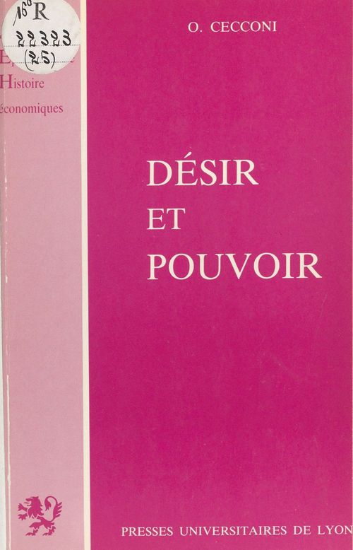 Couverture ebook de Désir et pouvoir, de Cecconi