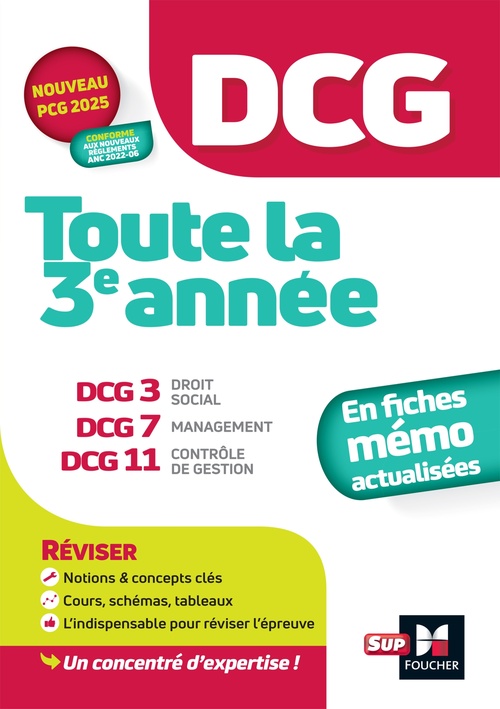 ebook cover of DCG - Toute la 3e année du DCG 3, 7, 11 en fiches - Révision, by Alain Burlaud, Isabelle Chedaneau, Eric Margotteau, Maryse Ravat, Marie-Paule Schneider, Christophe Torset