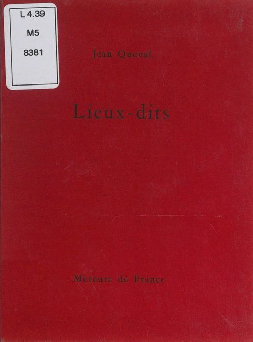 ebook cover of Lieux-dits, by Jean Queval