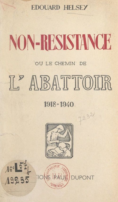 Couverture ebook de Non-Résistance, de Edouard Helsey