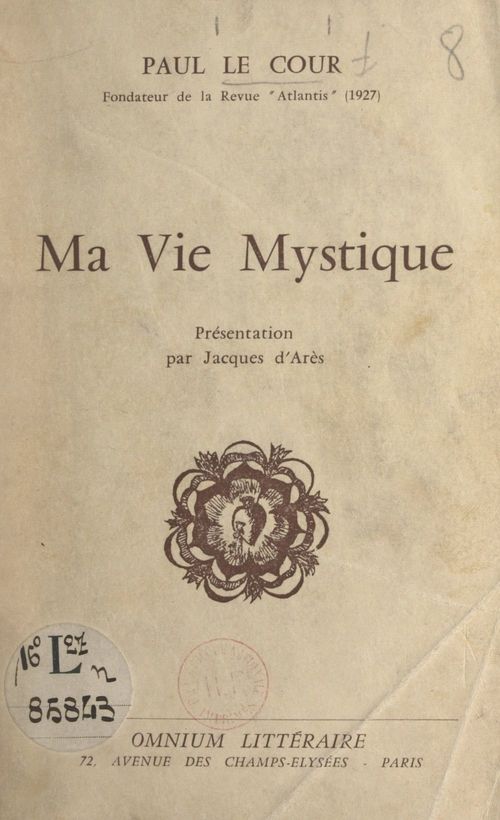 Couverture ebook de Ma vie mystique, de Paul Le Cour