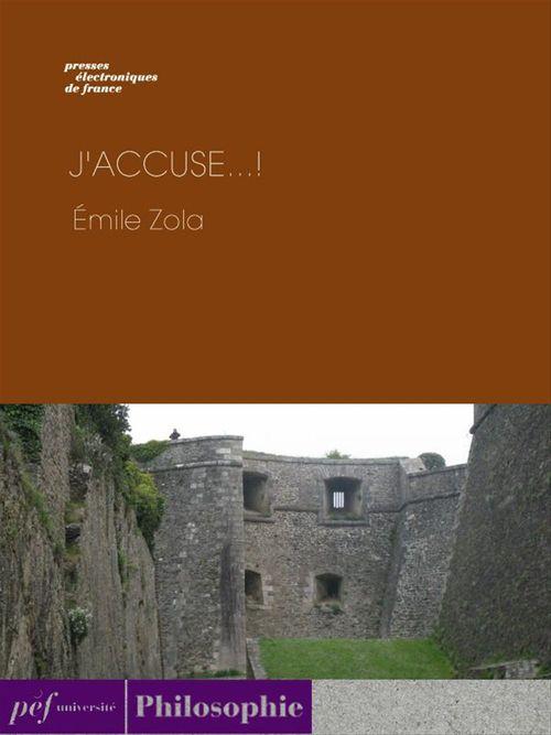 Couverture ebook de J'accuse...!, de Emile Zola