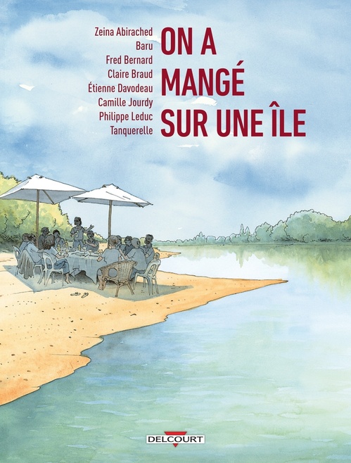 ebook cover of On a mangé sur une île, by Étienne Davodeau, Zeina Abirached, Baru, Fred Bernard, Claire Braud, Camille Jourdy, Philippe Leduc, Hervé Tanquerelle