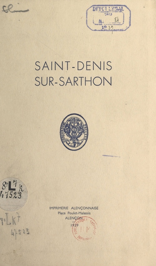 Couverture ebook de Saint-Denis-sur-Sarthon, de Rene Jouanne