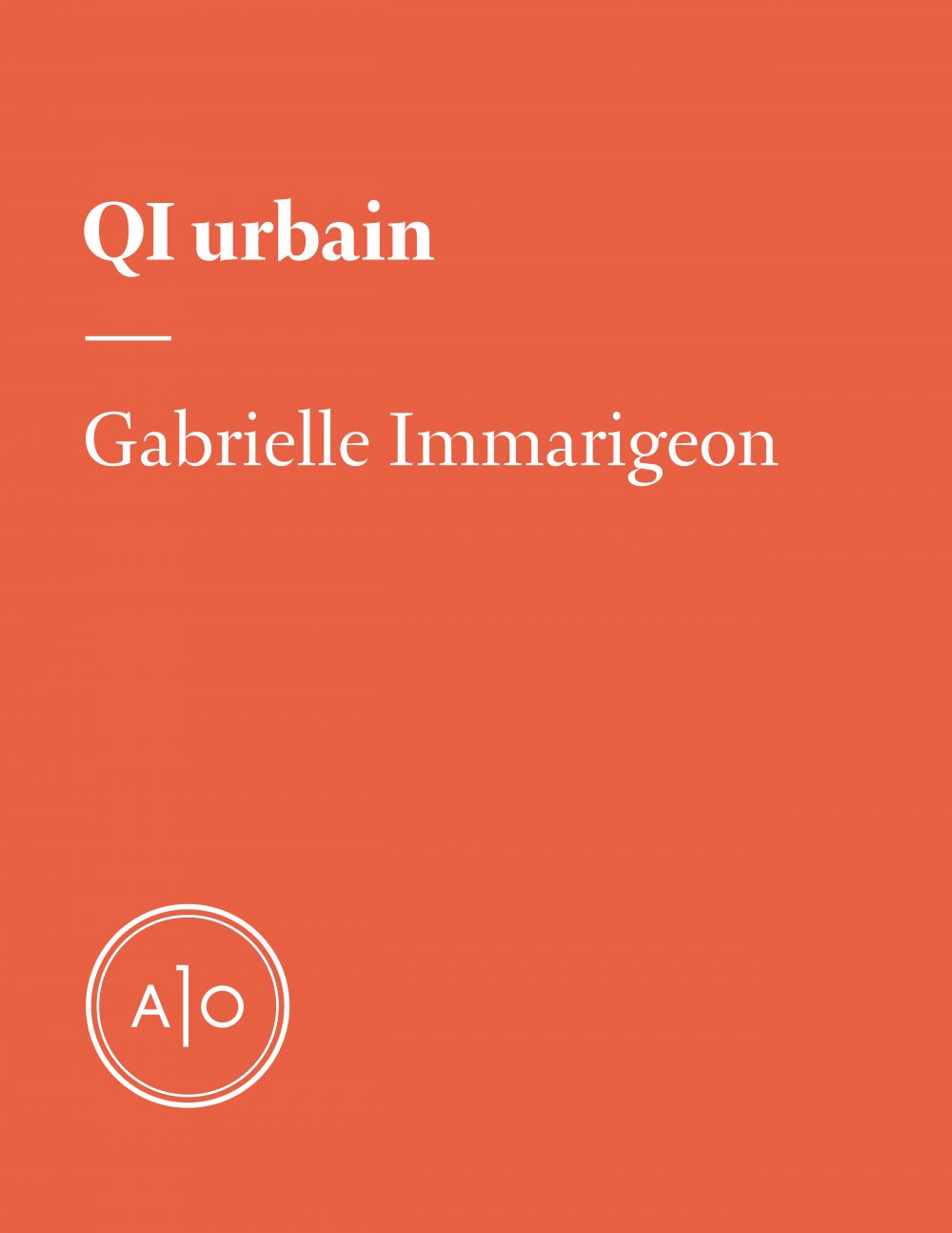 ebook cover of QI urbain, by Gabrielle Immarigeon