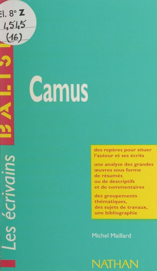 Couverture ebook de Camus, de Michel Maillard