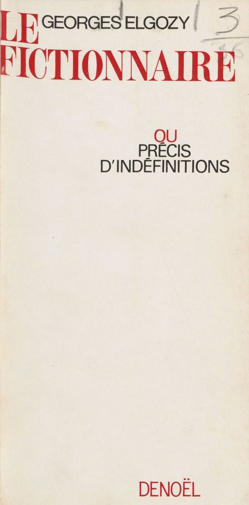 Couverture ebook de Le fictionnaire, de Georges Elgozy