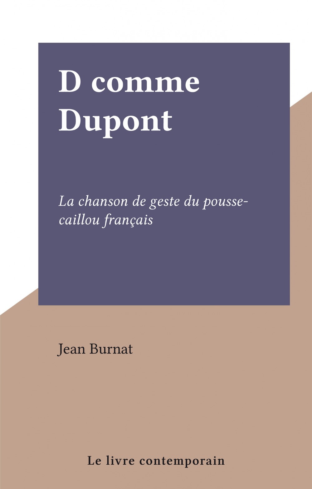 ebook cover of D comme Dupont, by Jean Burnat