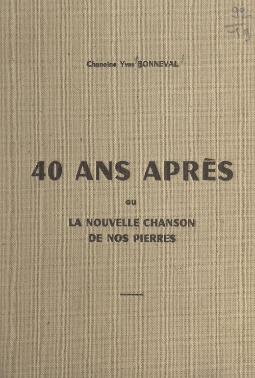 ebook cover of Quarante ans après, by Yves Bonneval