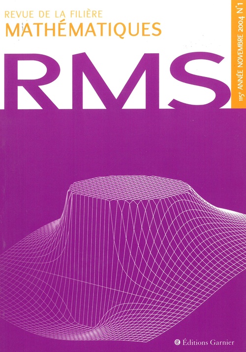 ebook cover of Revue de la filière mathématiques RMS 115-1, by
