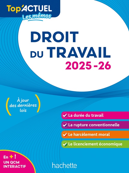 Couverture ebook de Top'Actuel Droit du travail  2025-2026, de Susana Lopes-Dos Santos