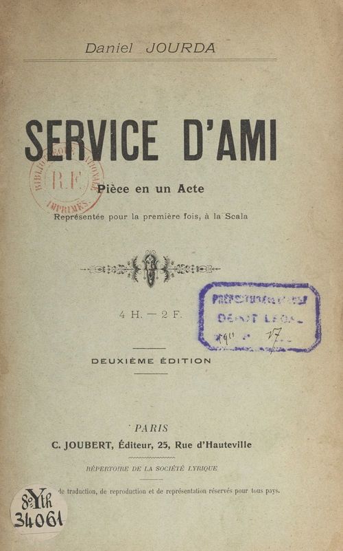 ebook cover of Service d'ami, by Daniel Jourda