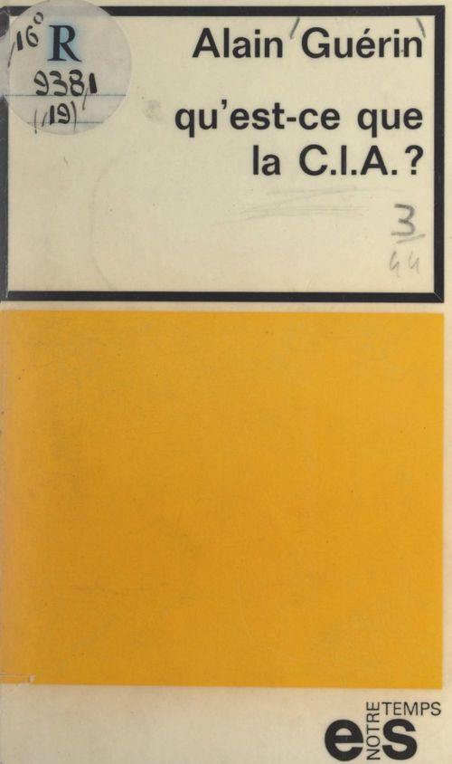 ebook cover of Qu'est-ce que la C.I.A. ?, by Alain Guerin