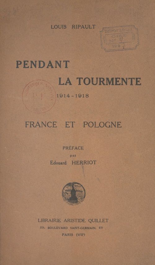Couverture ebook de Pendant la tourmente, 1914-1918, de Louis Ripault