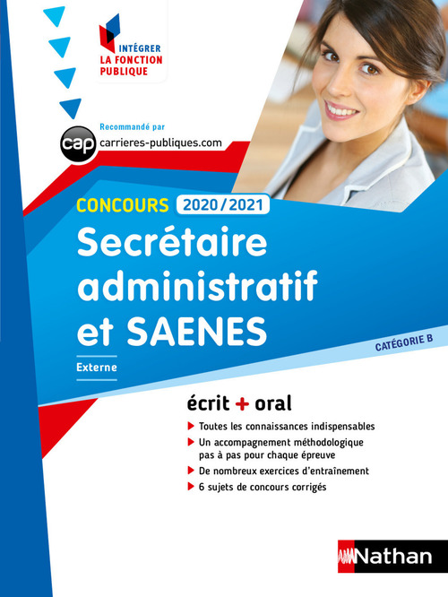 Couverture ebook de Concours Secrétaire administratif et SAENES 2020-2021 - CAT B N° 1 (IFP) - (EFL3) - 2020, de Collectif