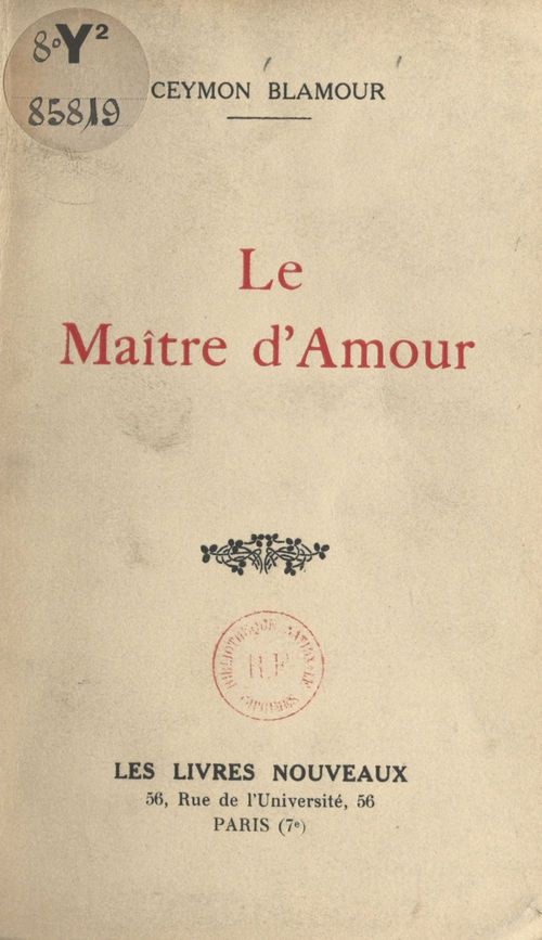 ebook cover of Le maître d'amour, by Ceymon Blamour
