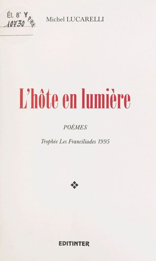 ebook cover of L'hôte en lumière, by Michel Lucarelli