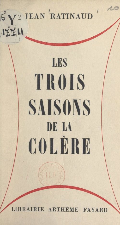 Couverture ebook de Les trois saisons de la colère, de Jean Ratinaud