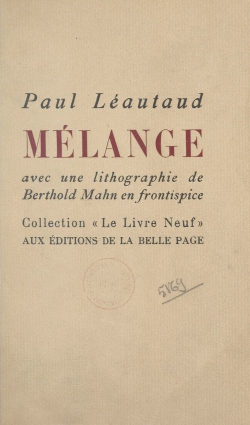 Couverture ebook de Mélange, de Paul Leautaud