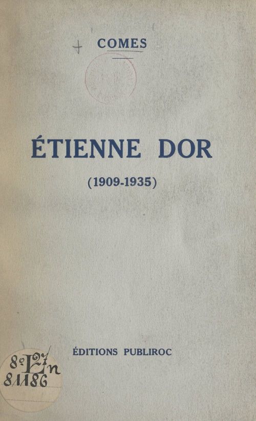 ebook cover of Étienne Dor (1909-1935), by Comes