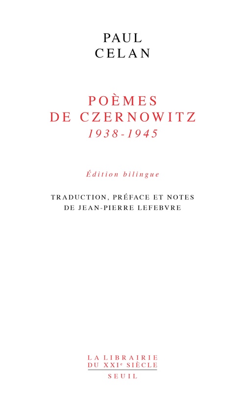 Couverture ebook de Poèmes de Czernowitz (1938-1945), de Paul Celan