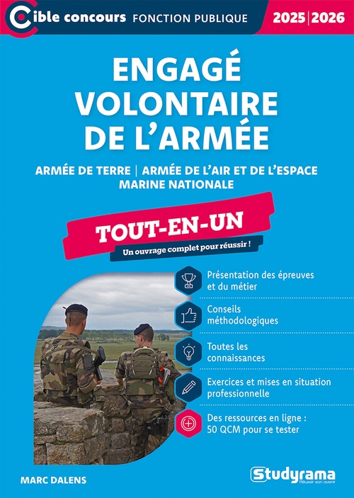 Couverture ebook de Engagé volontaire de l´armée - Tout-en-un - Édition 2025-2026, de Marc Dalens