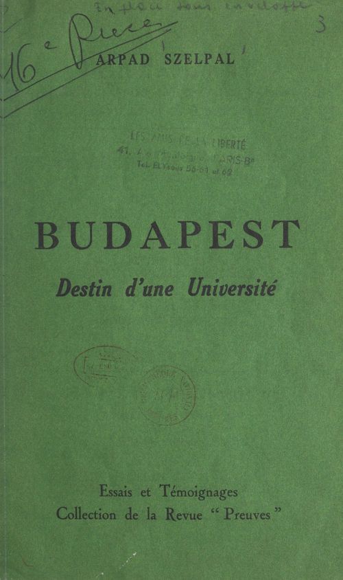 Couverture ebook de Budapest, de Arpad Szelpal