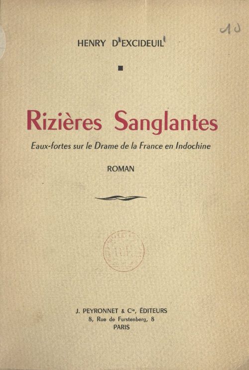 ebook cover of Rizières sanglantes, by Henry D'Excideuil
