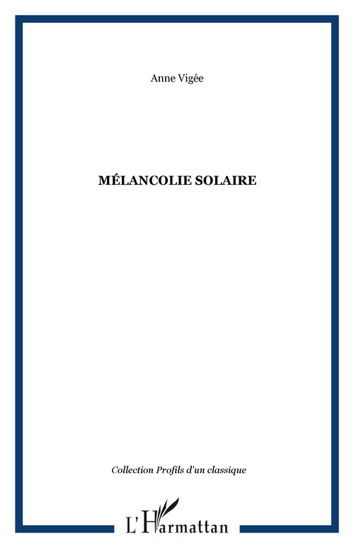 ebook cover of Mélancolie solaire, by Claude Vigée