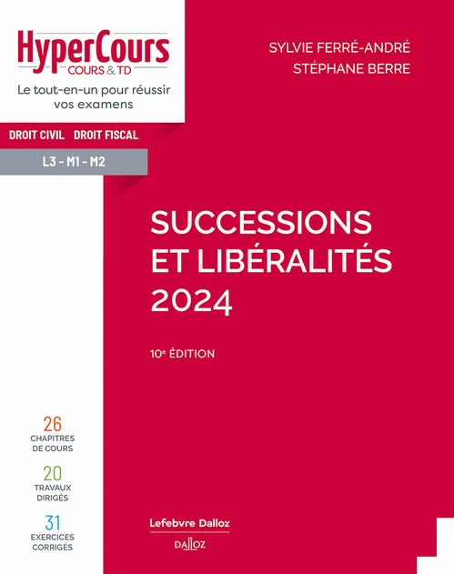 ebook cover of Successions et libéralités 2024 10ed, by Stéphane Berre, Sylvie Ferré-André