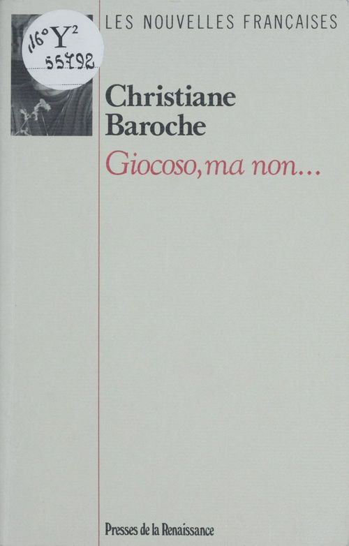 Couverture ebook de Giocoso, ma non..., de Christiane Baroche