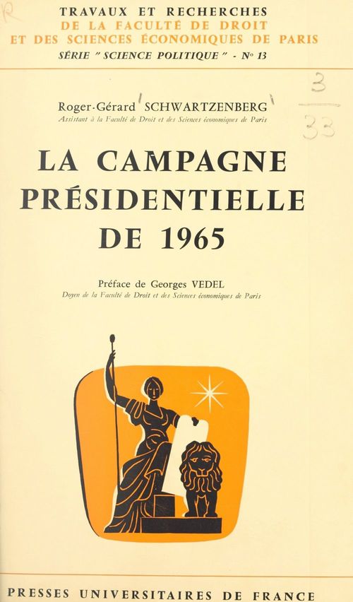 ebook cover of La campagne présidentielle de 1965, by Roger gérard Schwartzenberg