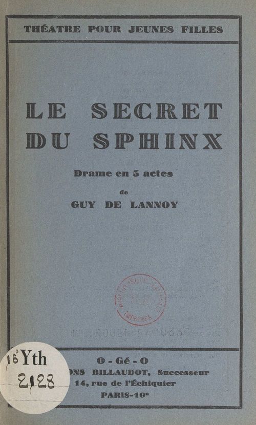 Couverture ebook de Le secret du sphinx, de Guy De Lannoy