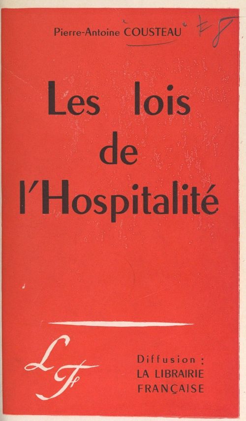 ebook cover of Les lois de l'hospitalité, by Pierre-Antoine Cousteau