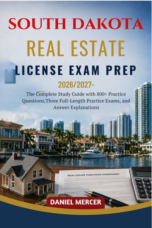 ebook cover of SOUTH DAKOTA REAL ESTATE LICENSE EXAM PREP 2026 - 2027 EDITION, by Daniel Mercer
