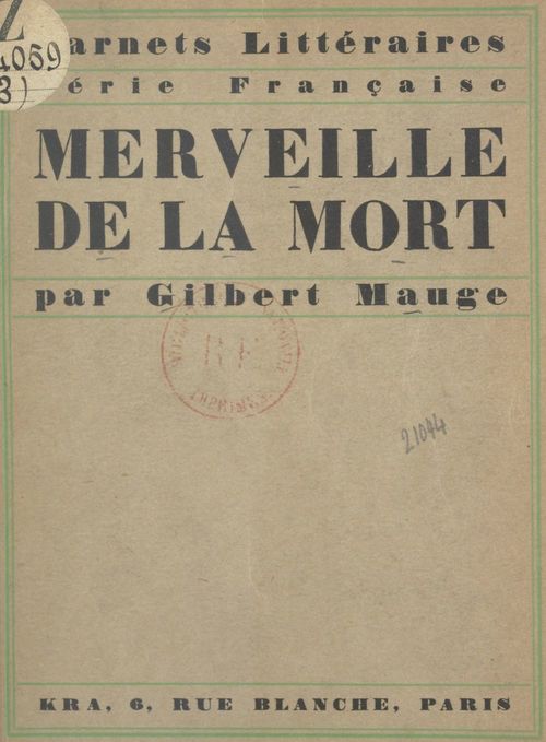 ebook cover of Merveille de la mort, by Gilbert Mauge